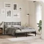 Estructura de cama con cabecero metal negro 120x200 cm de , Camas y somieres - Ref: Foro24-376322, Precio: 105,71 €, Descuent...