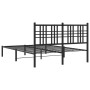Estructura de cama con cabecero metal negro 120x200 cm de , Camas y somieres - Ref: Foro24-376322, Precio: 107,38 €, Descuent...