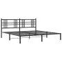Bed frame with black metal headboard 183x213 cm by , Beds and slatted bases - Ref: Foro24-376329, Price: 102,29 €, Discount: %