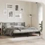 Bed frame with black metal headboard 183x213 cm by , Beds and slatted bases - Ref: Foro24-376329, Price: 102,29 €, Discount: %