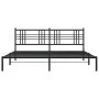 Bed frame with black metal headboard 183x213 cm by , Beds and slatted bases - Ref: Foro24-376329, Price: 102,29 €, Discount: %