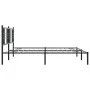 Bed frame with black metal headboard 183x213 cm by , Beds and slatted bases - Ref: Foro24-376329, Price: 102,29 €, Discount: %