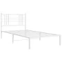 Metal bed frame with white headboard 107x203 cm by , Beds and slatted bases - Ref: Foro24-376369, Price: 77,44 €, Discount: %