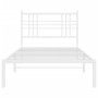 Metallbettgestell mit weißem Kopfteil 107x203 cm von , Betten und Lattenroste - Ref: Foro24-376369, Preis: 78,73 €, Rabatt: %
