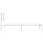 Metal bed frame with white headboard 107x203 cm by , Beds and slatted bases - Ref: Foro24-376369, Price: 77,44 €, Discount: %
