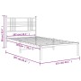 Metallbettgestell mit weißem Kopfteil 107x203 cm von , Betten und Lattenroste - Ref: Foro24-376369, Preis: 78,73 €, Rabatt: %