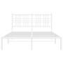 Bettgestell aus weißem Metall mit Kopfteil 140x200 cm von , Betten und Lattenroste - Ref: Foro24-376374, Preis: 111,79 €, Rab...