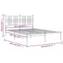 Bettgestell aus weißem Metall mit Kopfteil 140x200 cm von , Betten und Lattenroste - Ref: Foro24-376374, Preis: 110,00 €, Rab...
