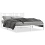 Bettgestell aus weißem Metall mit Kopfteil 160x200 cm von , Betten und Lattenroste - Ref: Foro24-376376, Preis: 115,58 €, Rab...