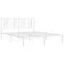 Bettgestell aus weißem Metall mit Kopfteil 160x200 cm von , Betten und Lattenroste - Ref: Foro24-376376, Preis: 113,70 €, Rab...
