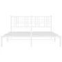 Bettgestell aus weißem Metall mit Kopfteil 160x200 cm von , Betten und Lattenroste - Ref: Foro24-376376, Preis: 113,70 €, Rab...