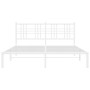 Bettgestell aus weißem Metall mit Kopfteil 160x200 cm von , Betten und Lattenroste - Ref: Foro24-376376, Preis: 115,58 €, Rab...