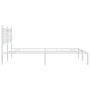 Bettgestell aus weißem Metall mit Kopfteil 160x200 cm von , Betten und Lattenroste - Ref: Foro24-376376, Preis: 113,70 €, Rab...