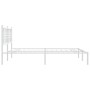 Bettgestell aus weißem Metall mit Kopfteil 160x200 cm von , Betten und Lattenroste - Ref: Foro24-376376, Preis: 115,58 €, Rab...