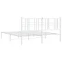 Bettgestell aus weißem Metall mit Kopfteil 160x200 cm von , Betten und Lattenroste - Ref: Foro24-376376, Preis: 113,70 €, Rab...
