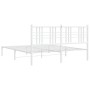 Estructura de cama con cabecero metal blanca 160x200 cm de , Camas y somieres - Ref: Foro24-376376, Precio: 115,47 €, Descuen...