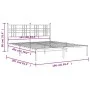 Bettgestell aus weißem Metall mit Kopfteil 160x200 cm von , Betten und Lattenroste - Ref: Foro24-376376, Preis: 113,70 €, Rab...