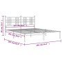 Bettgestell aus weißem Metall mit Kopfteil 160x200 cm von , Betten und Lattenroste - Ref: Foro24-376376, Preis: 115,58 €, Rab...