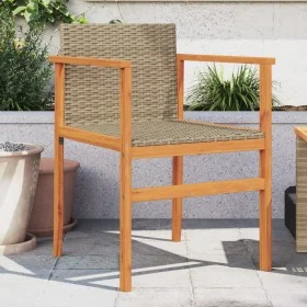Gartenstühle 2 Stück aus Massivholz und beigem synthetischem Rattan von , Gartenstühle - Ref: Foro24-368710, Preis: 120,60 €,...