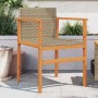 Gartenstühle 2 Stück aus Massivholz und beigem synthetischem Rattan von , Gartenstühle - Ref: Foro24-368710, Preis: 110,21 €,...
