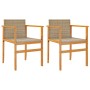 Gartenstühle 2 Stück aus Massivholz und beigem synthetischem Rattan von , Gartenstühle - Ref: Foro24-368710, Preis: 110,21 €,...