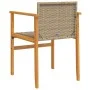 Gartenstühle 2 Stück aus Massivholz und beigem synthetischem Rattan von , Gartenstühle - Ref: Foro24-368710, Preis: 120,60 €,...