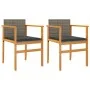 Garden chairs and cushions 2 pcs gray PE rattan and solid wood by , Garden chairs - Ref: Foro24-368712, Price: 141,24 €, Disc...