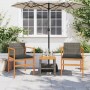 Sillas de jardín y cojines 2 uds ratán PE gris y madera maciza de , Sillas de jardín - Ref: Foro24-368712, Precio: 107,93 €
