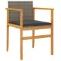 Garden chairs and cushions 2 pcs gray PE rattan and solid wood by , Garden chairs - Ref: Foro24-368712, Price: 141,24 €, Disc...