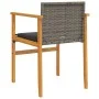Garden chairs and cushions 2 pcs gray PE rattan and solid wood by , Garden chairs - Ref: Foro24-368712, Price: 141,24 €, Disc...