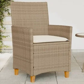 Gartenstühle mit Kissen 2 Stück beiges PE-Rattan und Akazienholz von , Gartenstühle - Ref: Foro24-368719, Preis: 201,55 €, Ra...