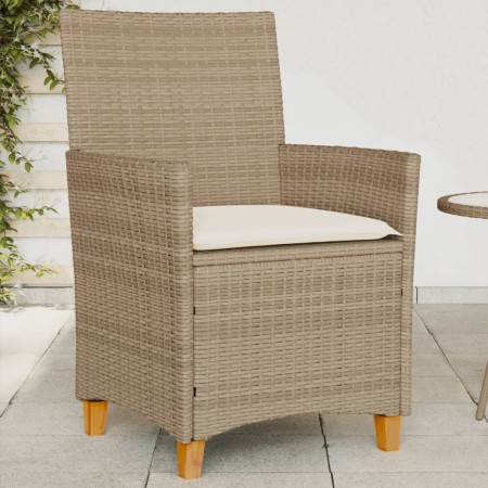 Gartenstühle mit Kissen 2 Stück beiges PE-Rattan und Akazienholz von , Gartenstühle - Ref: Foro24-368719, Preis: 205,51 €, Ra...