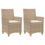 Gartenstühle mit Kissen 2 Stück beiges PE-Rattan und Akazienholz von , Gartenstühle - Ref: Foro24-368719, Preis: 205,51 €, Ra...