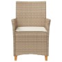 Garden chairs with cushion 2 pcs beige PE rattan and acacia wood by , Garden chairs - Ref: Foro24-368719, Price: 154,01 €, Di...