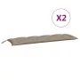 Garden bench cushions 2 pcs taupe Oxford fabric 150x50x7 cm by , Cushions for chairs and sofas - Ref: Foro24-361705, Price: 4...