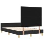 Estructura de cama con cabecera Negro 120 x 190 cm tela