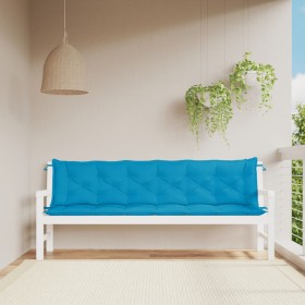 Garden bench cushions 2 pcs light blue 200x50x7 cm by , Cushions for chairs and sofas - Ref: Foro24-361739, Price: 57,73 €, D...
