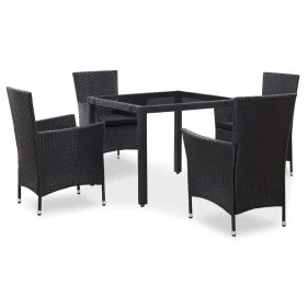 5-piece black synthetic rattan garden dining set by vidaXL, Garden sets - Ref: Foro24-45978, Price: 366,61 €, Discount: %