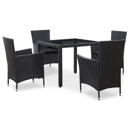 5-piece black synthetic rattan garden dining set by vidaXL, Garden sets - Ref: Foro24-45978, Price: 366,61 €, Discount: %