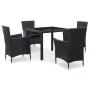 5-piece black synthetic rattan garden dining set by vidaXL, Garden sets - Ref: Foro24-45978, Price: 366,61 €, Discount: %