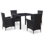 Juego de comedor de jardín 5 piezas ratán sintético negro de vidaXL, Conjuntos de jardín - Ref: Foro24-45978, Precio: 383,64 ...