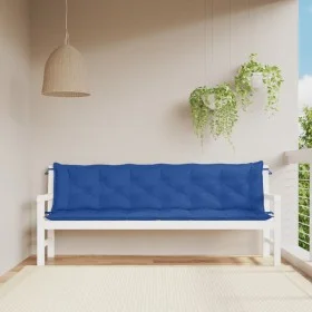 Garden Bench Cushions 2 Pcs Blue Oxford Fabric 200x50x7 cm by , Cushions for chairs and sofas - Ref: Foro24-361745, Price: 59...