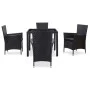 5-piece black synthetic rattan garden dining set by vidaXL, Garden sets - Ref: Foro24-45978, Price: 366,61 €, Discount: %