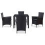 Juego de comedor de jardín 5 piezas ratán sintético negro de vidaXL, Conjuntos de jardín - Ref: Foro24-45978, Precio: 383,64 ...