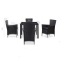 Juego de comedor de jardín 5 piezas ratán sintético negro de vidaXL, Conjuntos de jardín - Ref: Foro24-45978, Precio: 383,64 ...