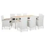 Garten-Essgruppe 9-teilig aus weißem synthetischem Rattan von vidaXL, Gartensets - Ref: Foro24-45980, Preis: 581,56 €, Rabatt: %
