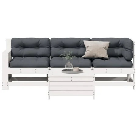 Set muebles jardín 4 pzas con cojines madera maciza pino blanco de , Conjuntos de jardín - Ref: Foro24-3250773, Precio: 401,5...