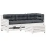 Set muebles jardín 4 pzas con cojines madera maciza pino blanco de , Conjuntos de jardín - Ref: Foro24-3250773, Precio: 401,5...