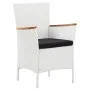 Garden dining set 9 pieces white synthetic rattan by vidaXL, Garden sets - Ref: Foro24-45980, Price: 581,90 €, Discount: %
