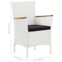 Garten-Essgruppe 9-teilig aus weißem synthetischem Rattan von vidaXL, Gartensets - Ref: Foro24-45980, Preis: 581,56 €, Rabatt: %